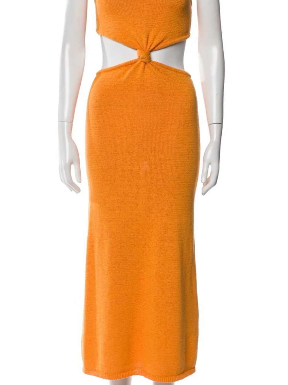 Cult Gaia Women's Cameron Knotted Knit Dress in Orange